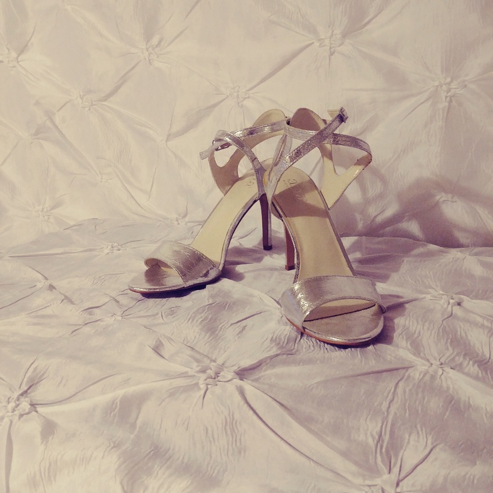 Silver wrap around heels